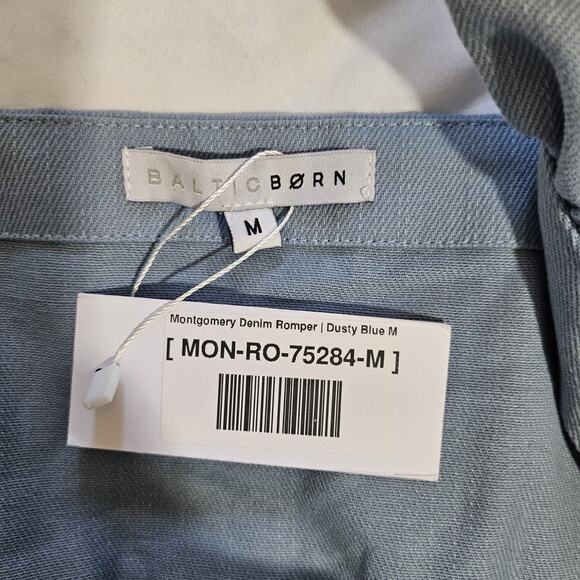 Baltic Born Montgomery Dusty Blue Denim Romper - Picture 11 of 12
